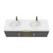 Castello Usa Thames 60-inch Black Vanity Set with White Top and Gold Handles CB-MC-60BLK-GLD-20146-WH - alternate 6